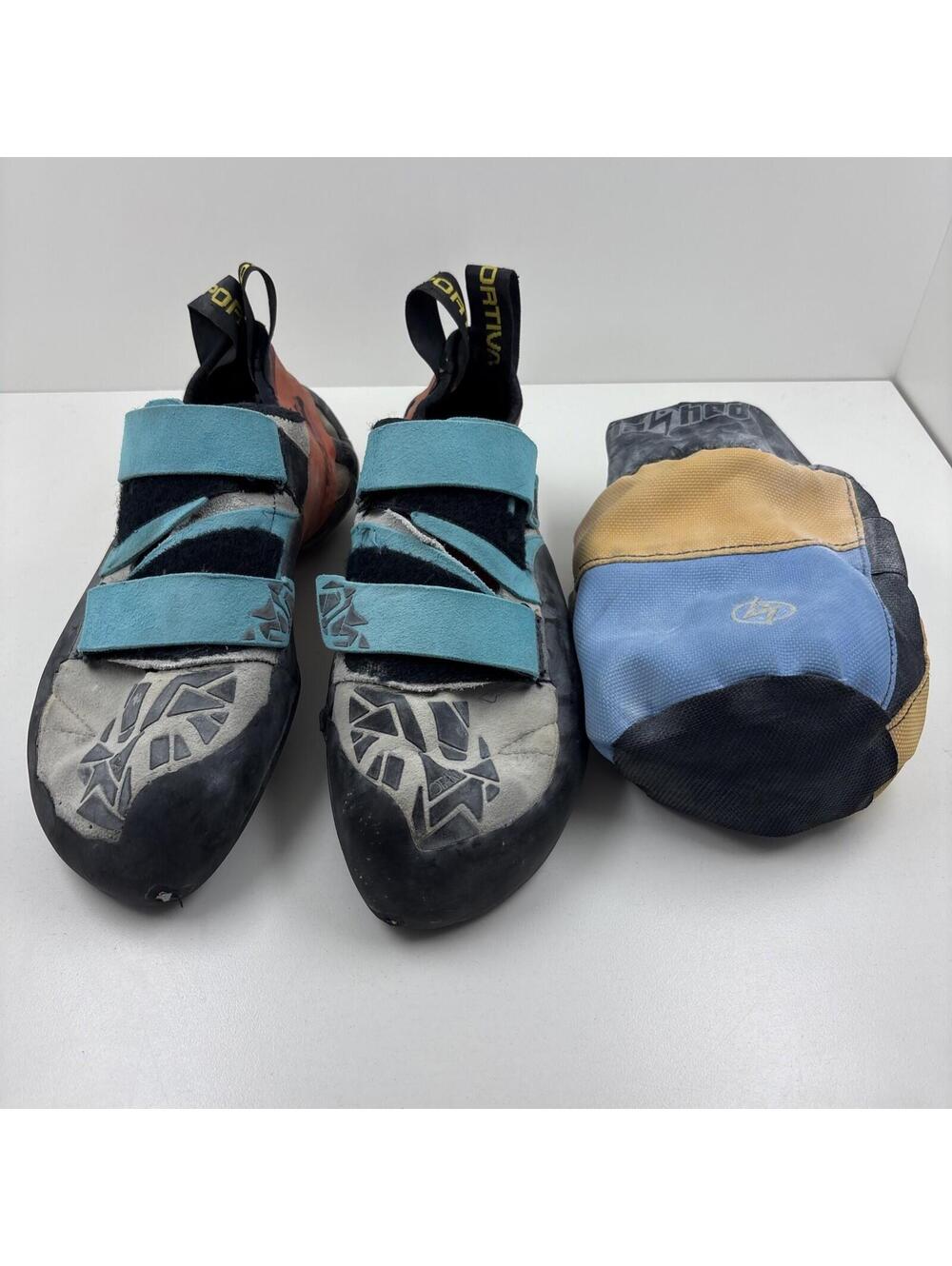La Sportiva Men's P3 OTAKI Blue White Red Edging Climbing Shoes Sz US 9.5 W/ Bag